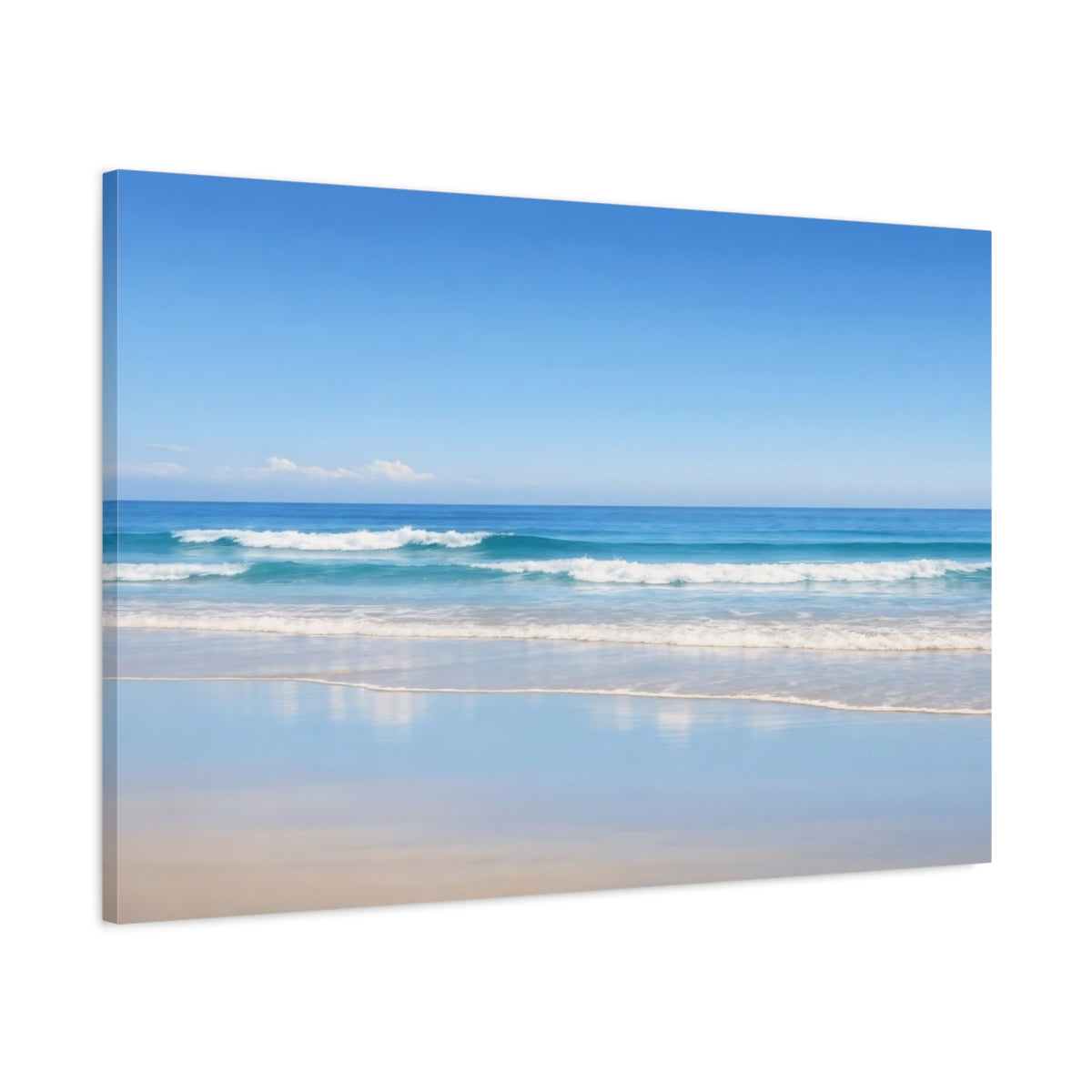 Main Mockup. Nature Ocean Waves Blue Ocean shown as stretched canvas wall art