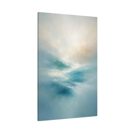 Main Mockup. Nature Ocean Waves Blue Ocean Waves shown as stretched canvas wall art