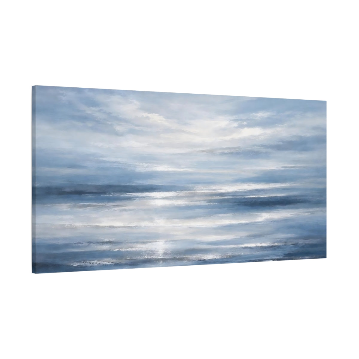 Main Mockup. Nature Ocean Waves Blue Seascape shown as stretched canvas wall art
