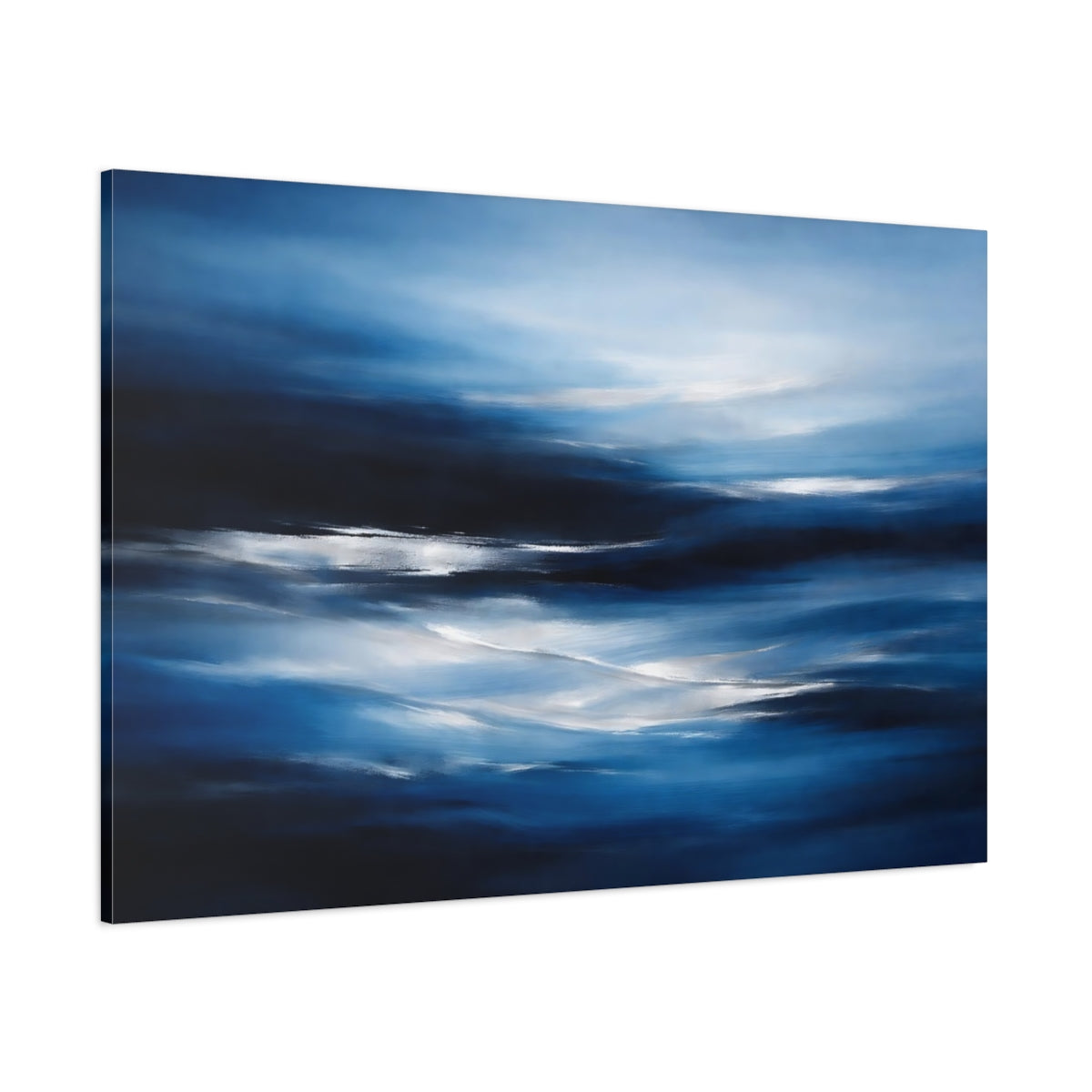 Main Mockup. Nature Ocean Waves Blue Waves shown as stretched canvas wall art