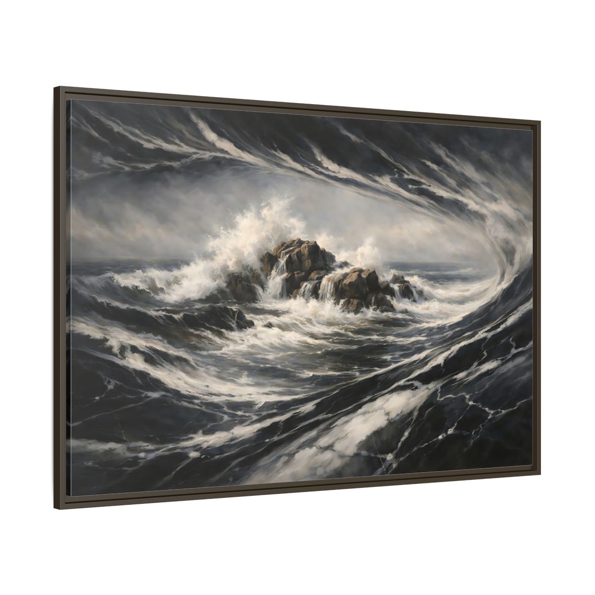 Main Mockup. Nature Ocean Waves Stormy Ocean shown as stretched canvas wall art