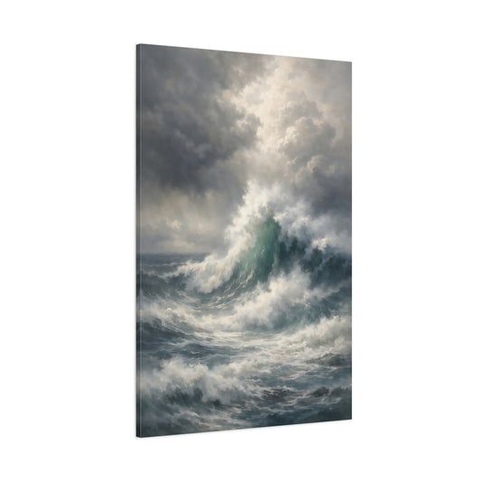 Main Mockup. Nature Ocean Waves Stormy Sea shown as stretched canvas wall art