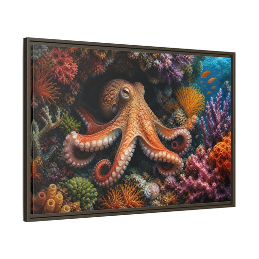 Main Mockup. Nature Octopus Colorful Octopus shown as stretched canvas wall art