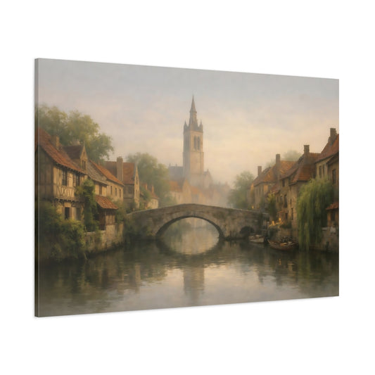Nature Old Town Canal shown as stretched canvas wall art