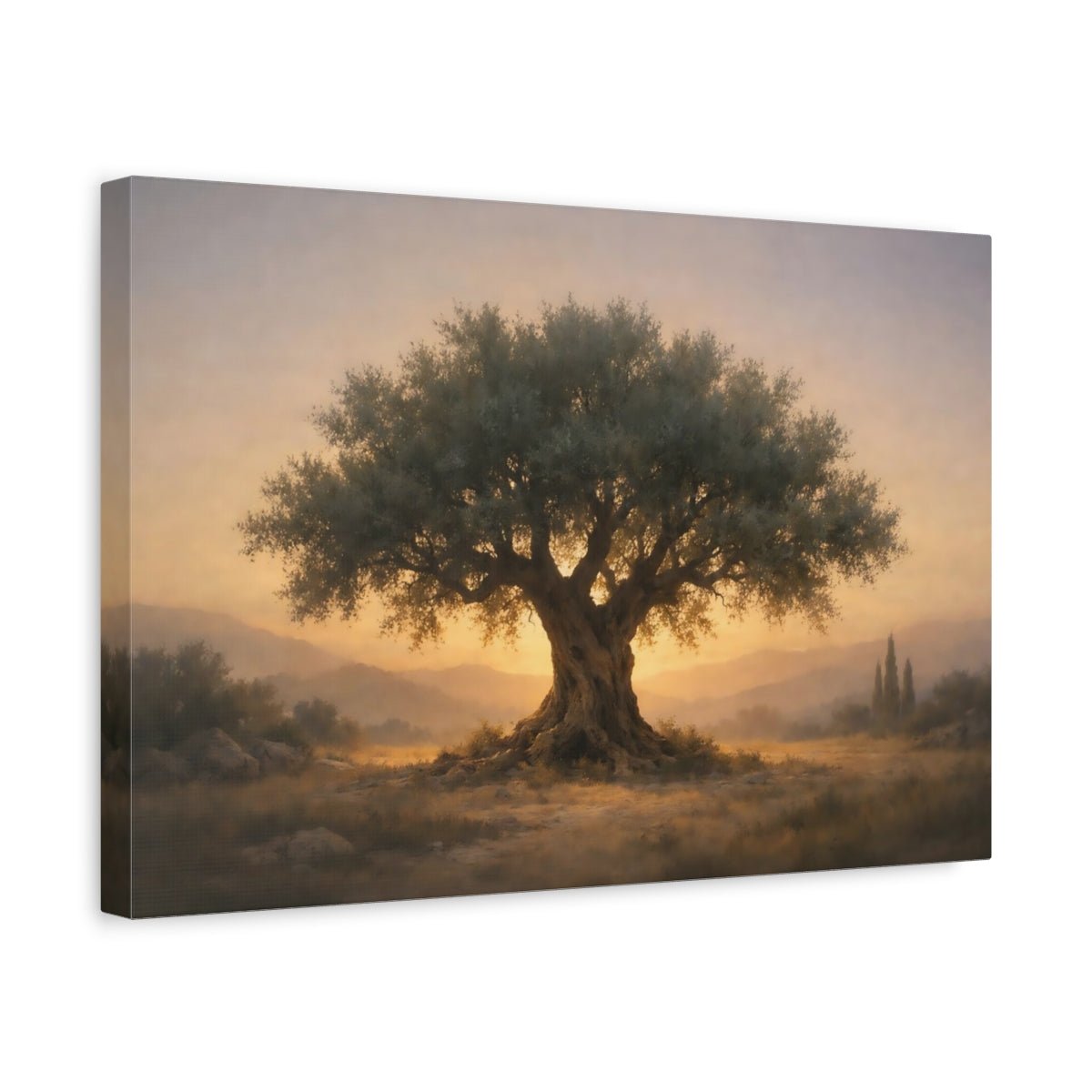 Nature Olive Tree Golden Landscape - Canvas Wall Art Print - YesArtYes