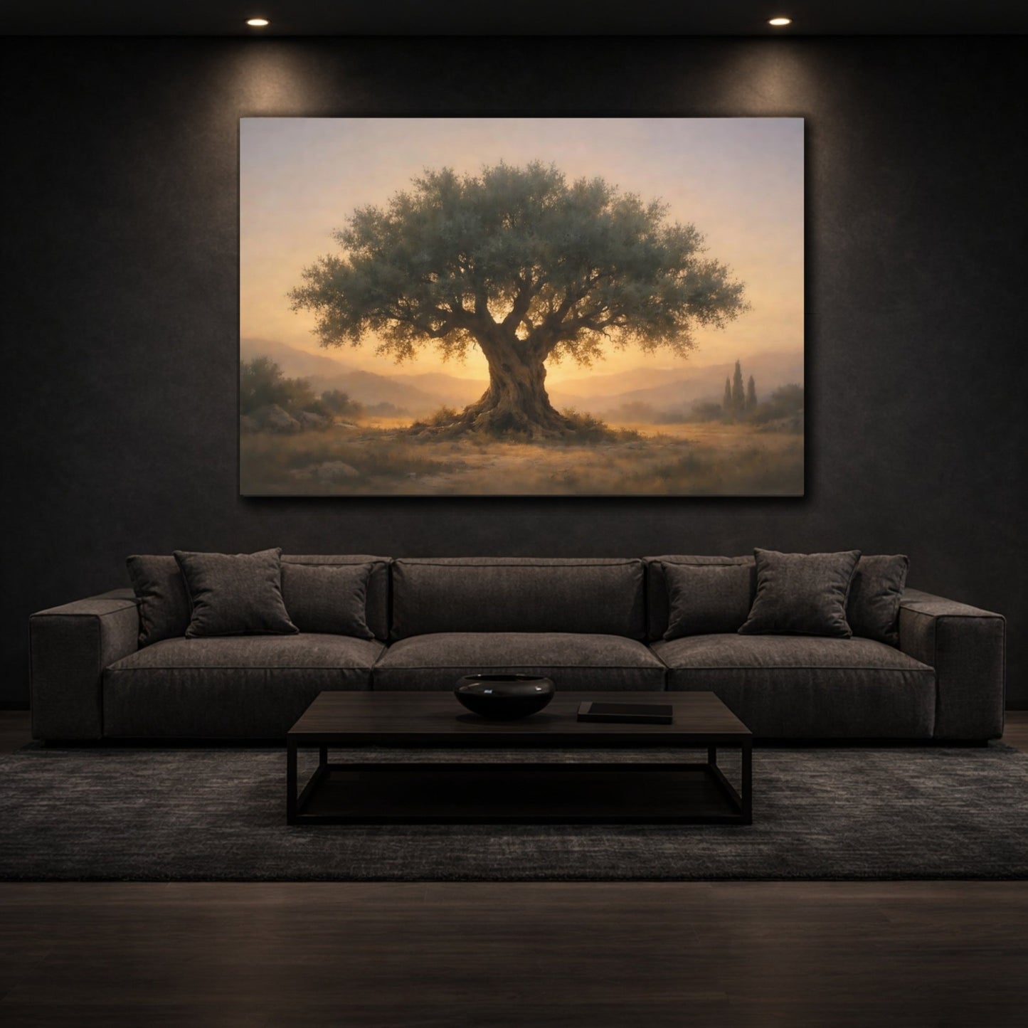 Nature Olive Tree Golden Landscape - Canvas Wall Art Print - YesArtYes