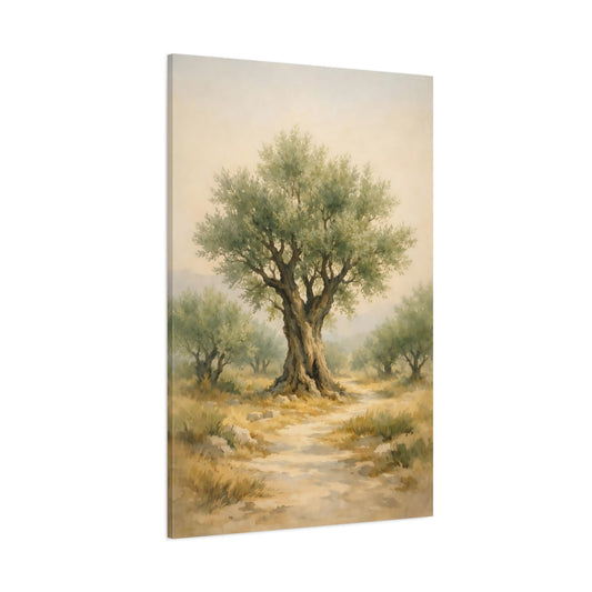 Main Mockup. Nature Olive Tree Green Olive Tree shown as stretched canvas wall art