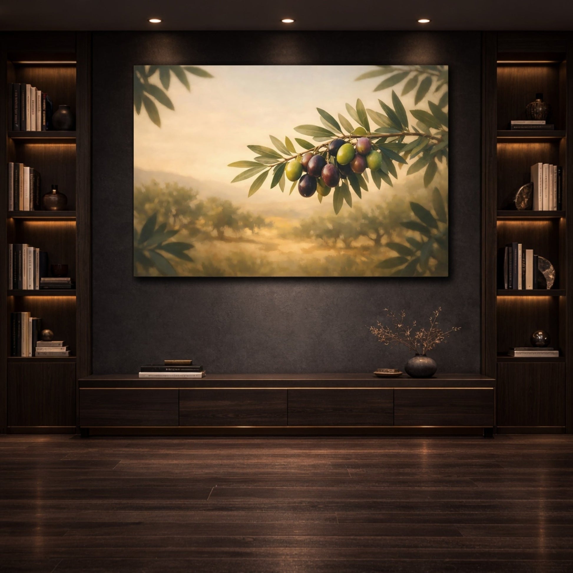Nature Olives Green - Canvas Wall Art Print - YesArtYes