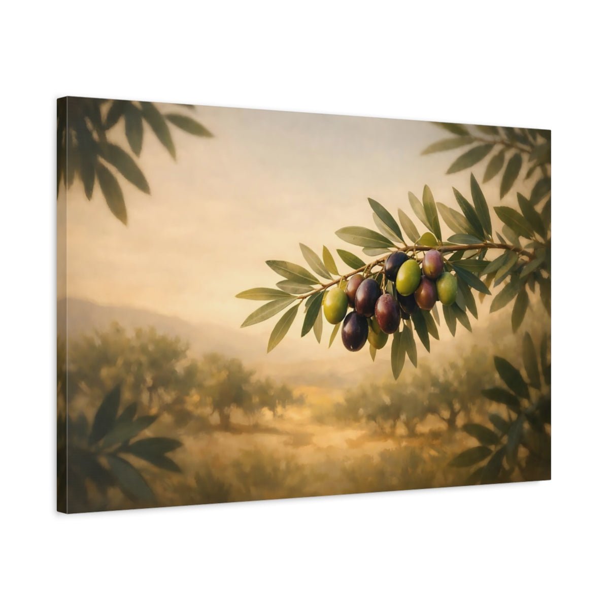 Nature Olives Green - Canvas Wall Art Print - YesArtYes