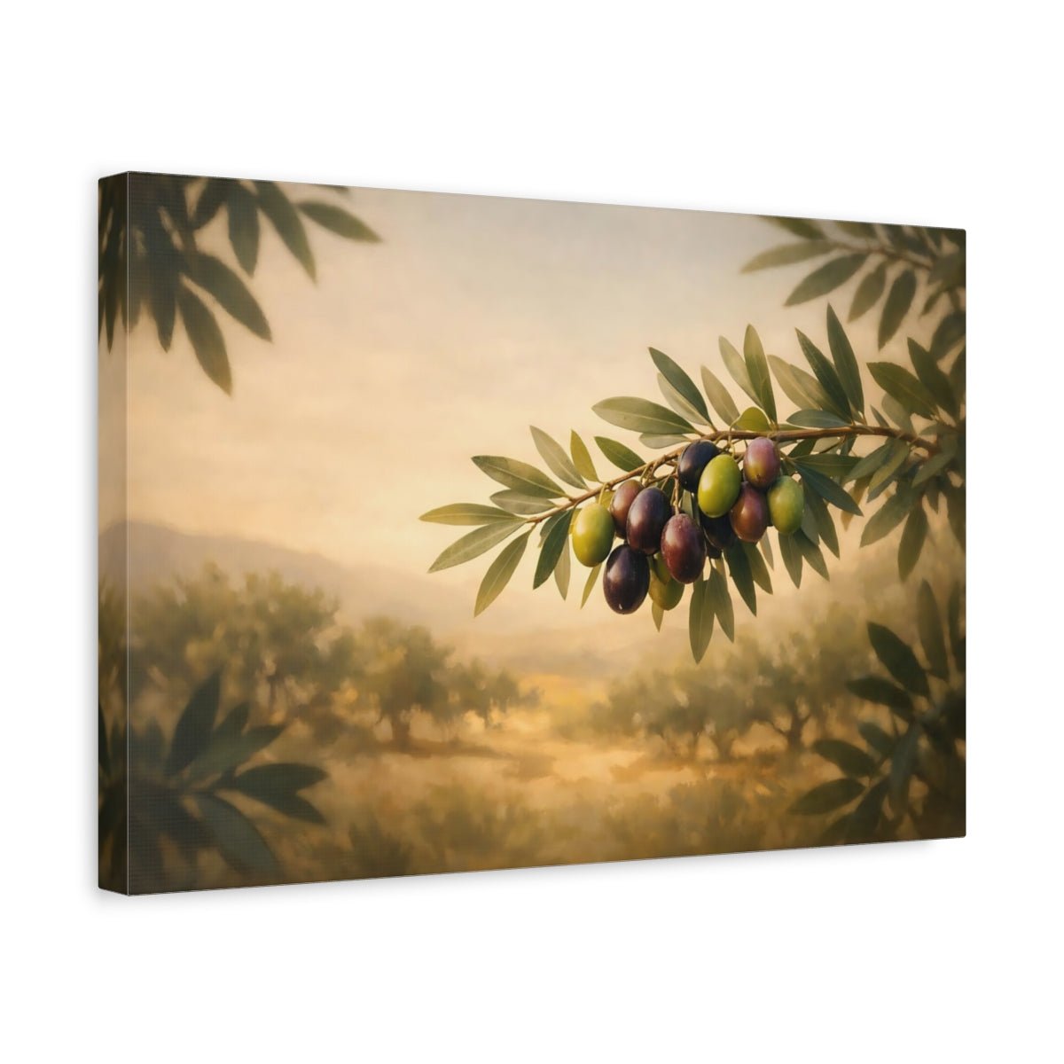 Nature Olives Green - Canvas Wall Art Print - YesArtYes