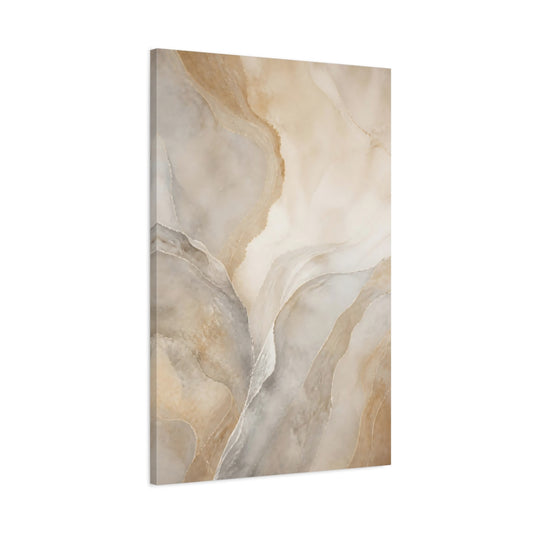 Main Mockup. Nature Onyx Texture Beige And Gold shown as stretched canvas wall art