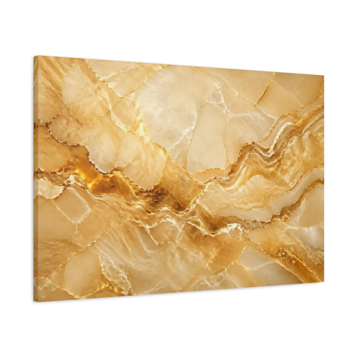 Main Mockup. Nature Onyx Texture Gold Onyx shown as stretched canvas wall art