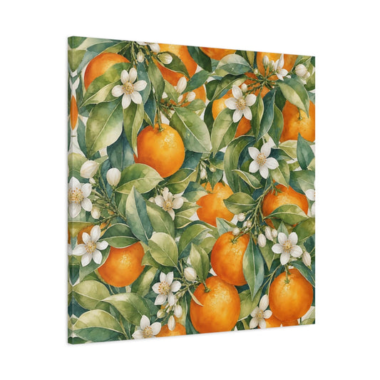 Main Mockup. Nature Oranges Orange Botanical shown as stretched canvas wall art