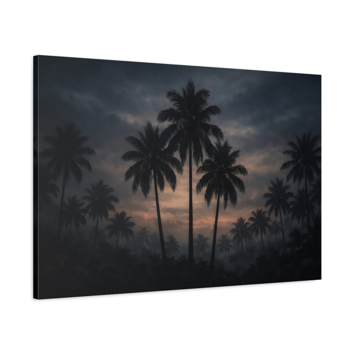 Nature Palm Trees Dark Tropical - Canvas Wall Art Print - YesArtYes