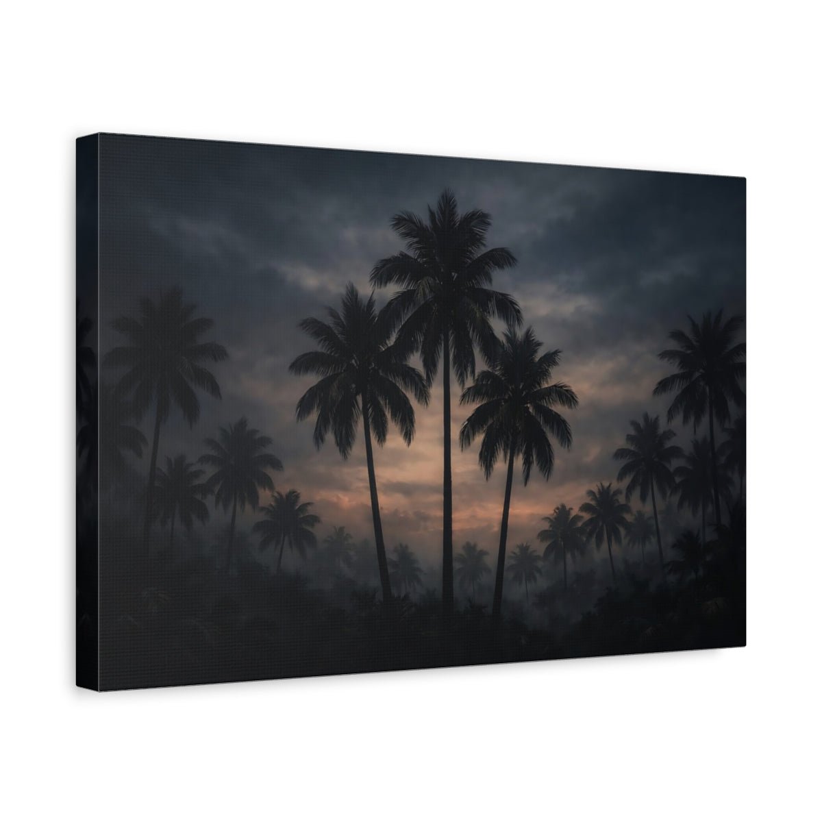 Nature Palm Trees Dark Tropical - Canvas Wall Art Print - YesArtYes