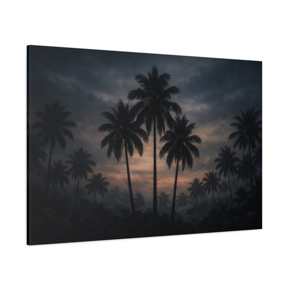 Nature Palm Trees Dark Tropical - Canvas Wall Art Print - YesArtYes
