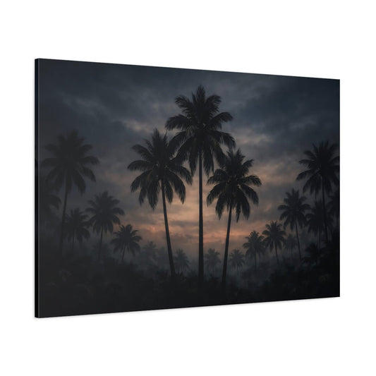 Nature Palm Trees Dark Tropical - Canvas Wall Art Print - YesArtYes