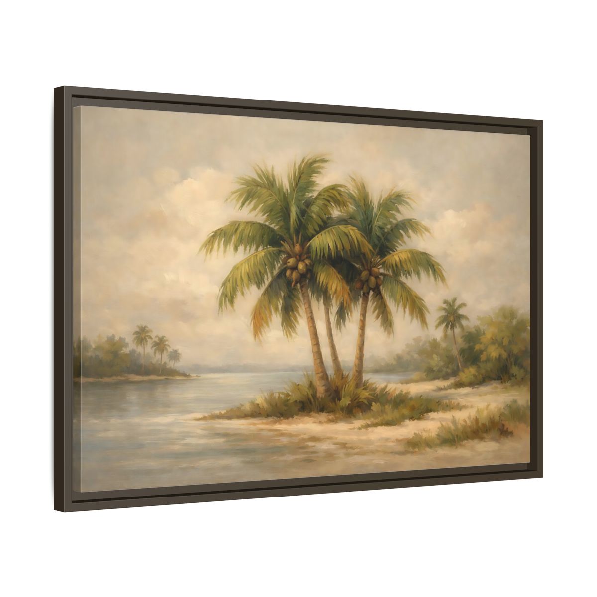 Side Mockup 11. Nature Palm Trees Tropical Beach shown as stretched canvas wall art