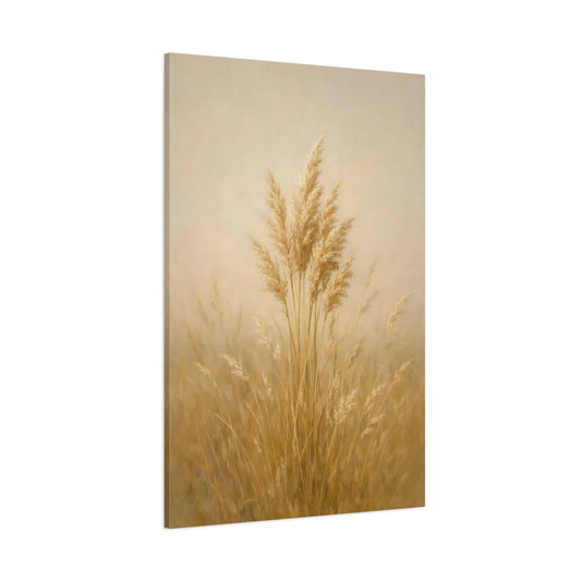 Main Mockup. Nature Pampas Grass Beige Pampas Grass shown as stretched canvas wall art