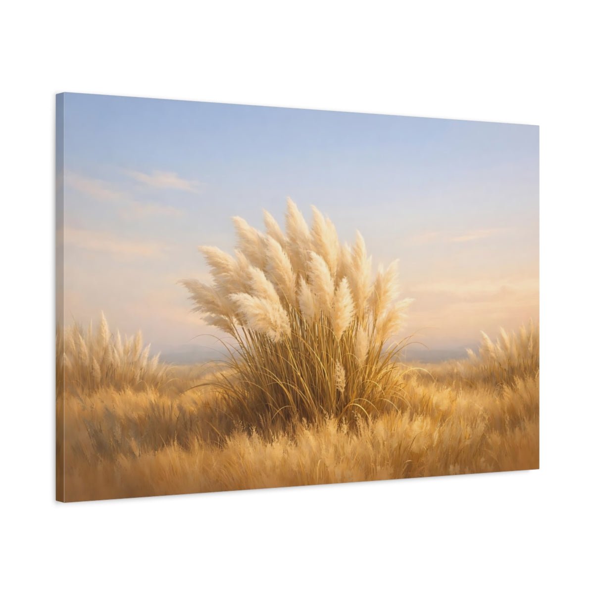 Nature Pampas Grass Golden - Canvas Wall Art Print - YesArtYes