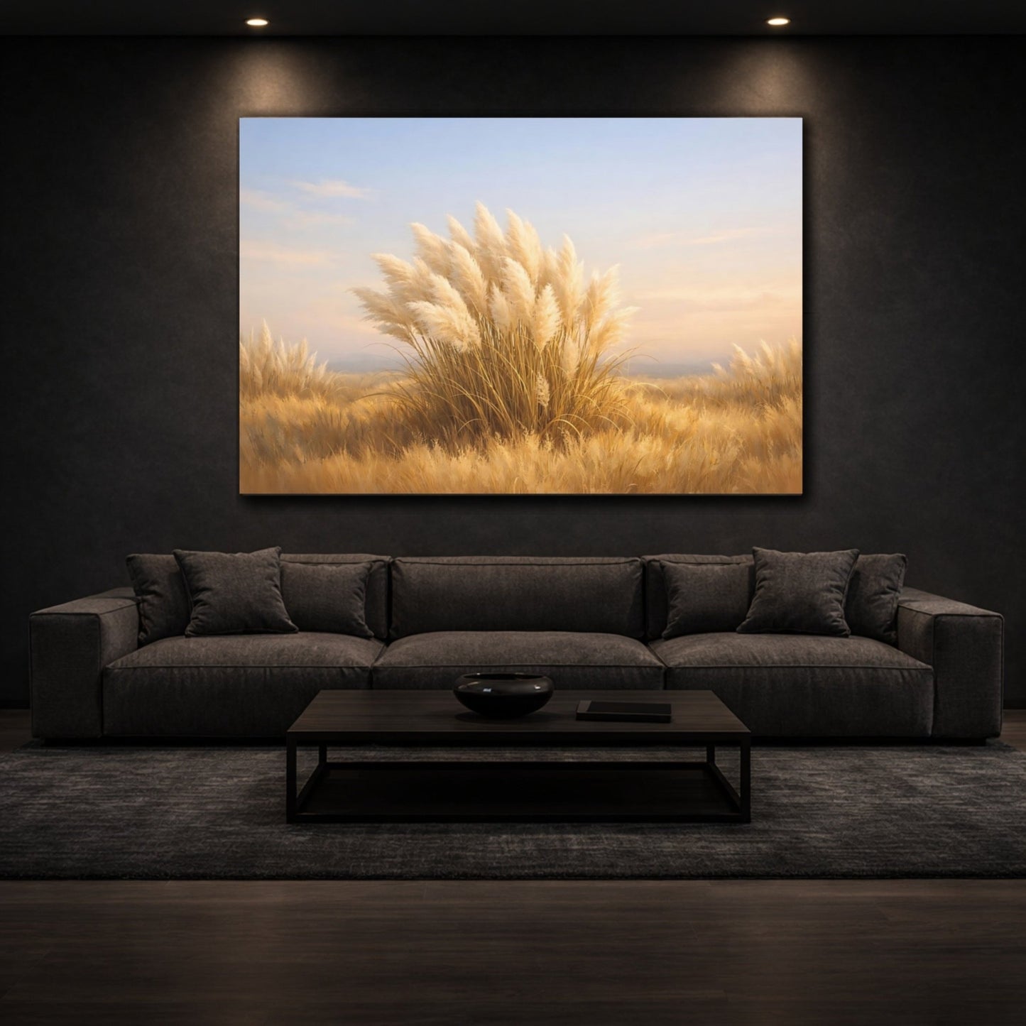 Nature Pampas Grass Golden - Canvas Wall Art Print - YesArtYes