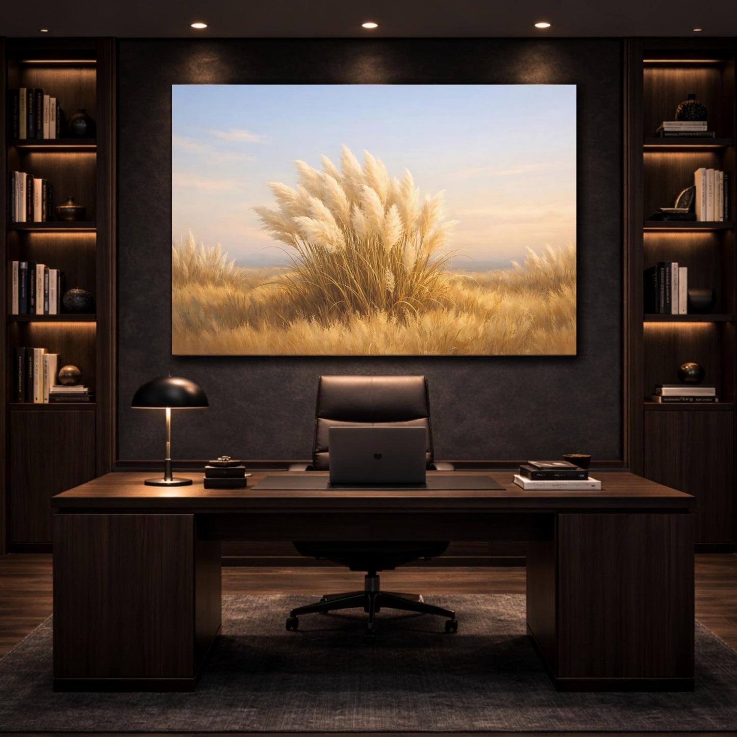 Nature Pampas Grass Golden - Canvas Wall Art Print - YesArtYes
