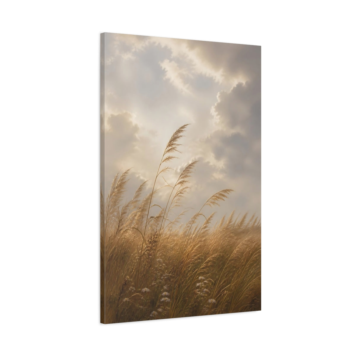 Main Mockup. Nature Pampas Grass Golden Grass shown as stretched canvas wall art