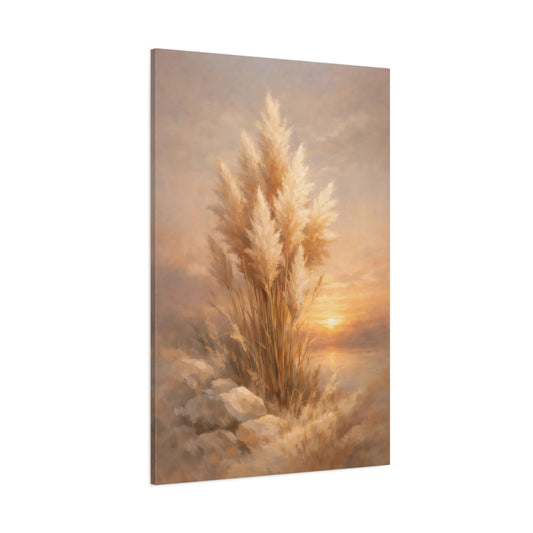 Main Mockup. Nature Pampas Grass Golden Pampas shown as stretched canvas wall art