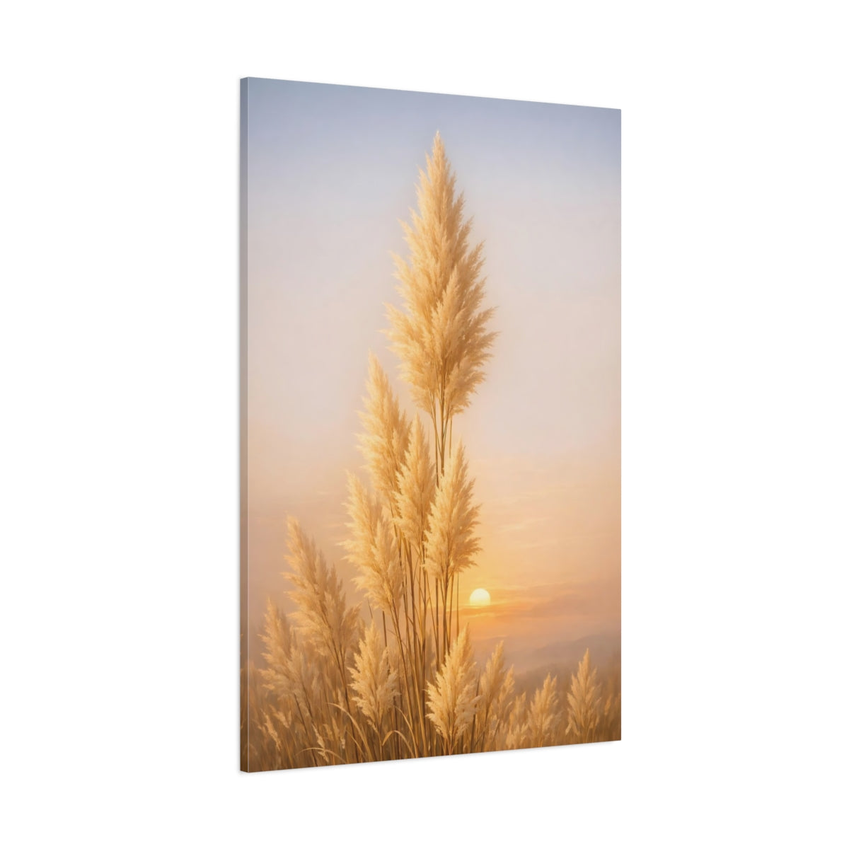 Main Mockup. Nature Pampas Grass Golden Pampas Grass shown as stretched canvas wall art