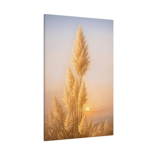 Main Mockup. Nature Pampas Grass Golden Pampas Grass shown as stretched canvas wall art