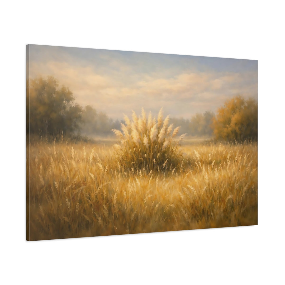 Main Mockup. Nature Pampas Grass Golden Pampas Grass shown as stretched canvas wall art