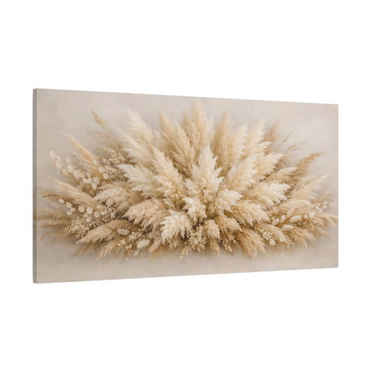 Main Mockup. Nature Pampas Grass Neutral Pampas shown as stretched canvas wall art