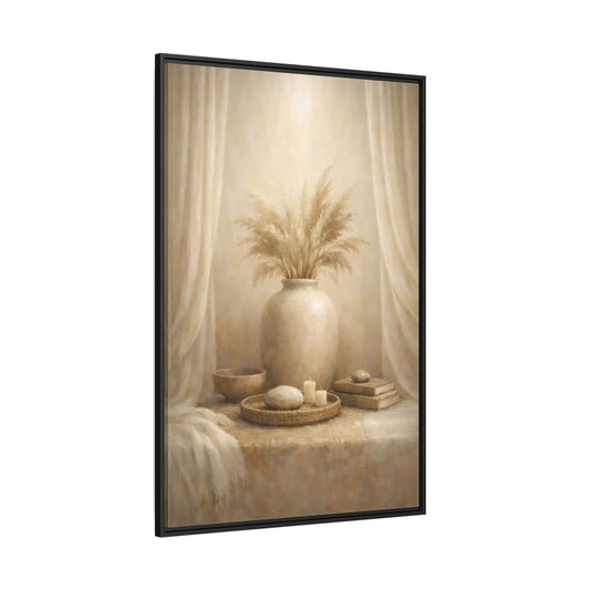 Main Mockup. Nature Pampas Grass Neutral Pampas Decor shown as stretched canvas wall art
