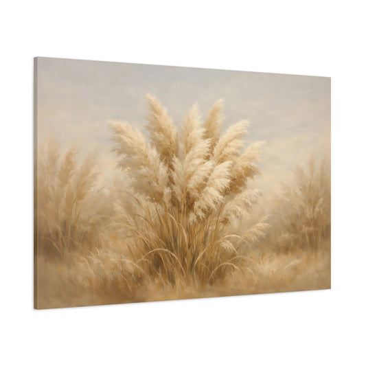 Main Mockup. Nature Pampas Grass Pampas Grass Neutral shown as stretched canvas wall art