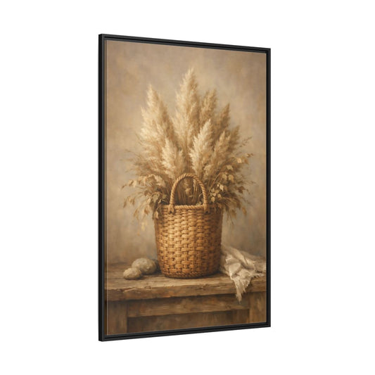 Nature Pampas Grass Still - Framed Canvas Wall Art Print - YesArtYes