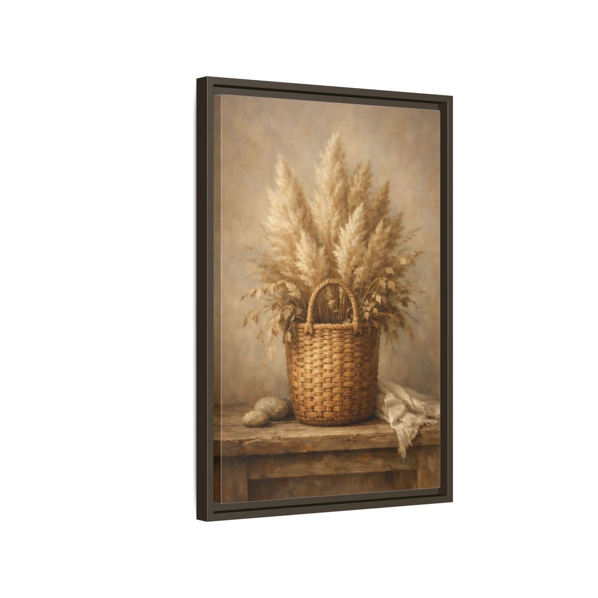 Nature Pampas Grass Still - Framed Canvas Wall Art Print - YesArtYes