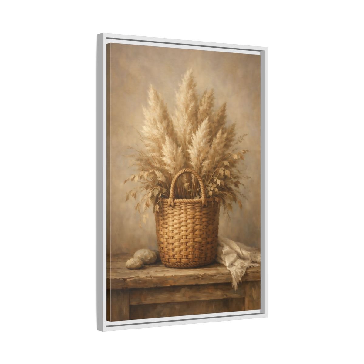 Nature Pampas Grass Still - Framed Canvas Wall Art Print - YesArtYes