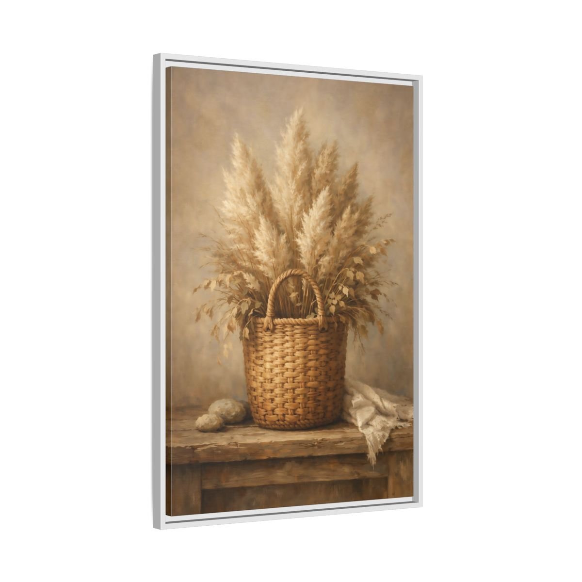 Nature Pampas Grass Still - Framed Canvas Wall Art Print - YesArtYes
