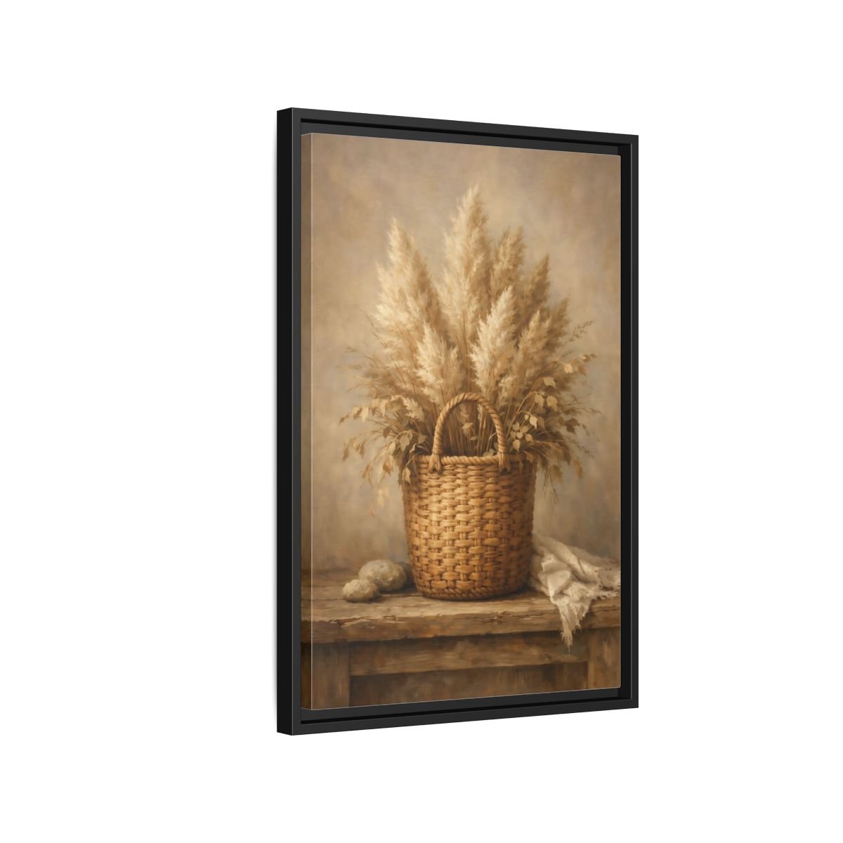 Nature Pampas Grass Still - Framed Canvas Wall Art Print - YesArtYes