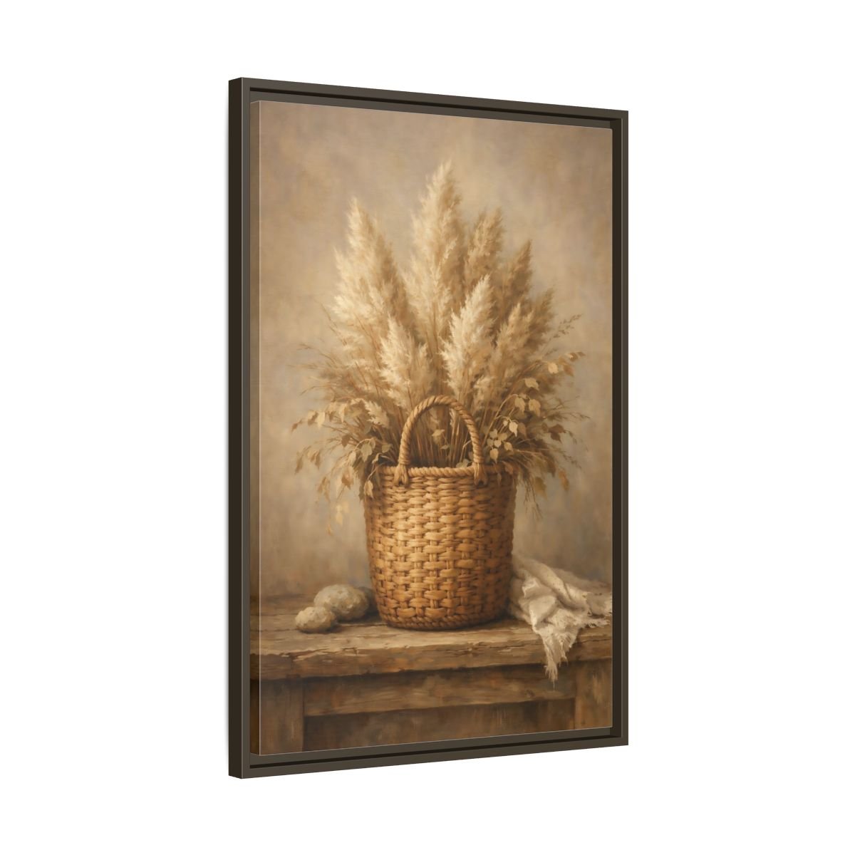 Nature Pampas Grass Still - Framed Canvas Wall Art Print - YesArtYes
