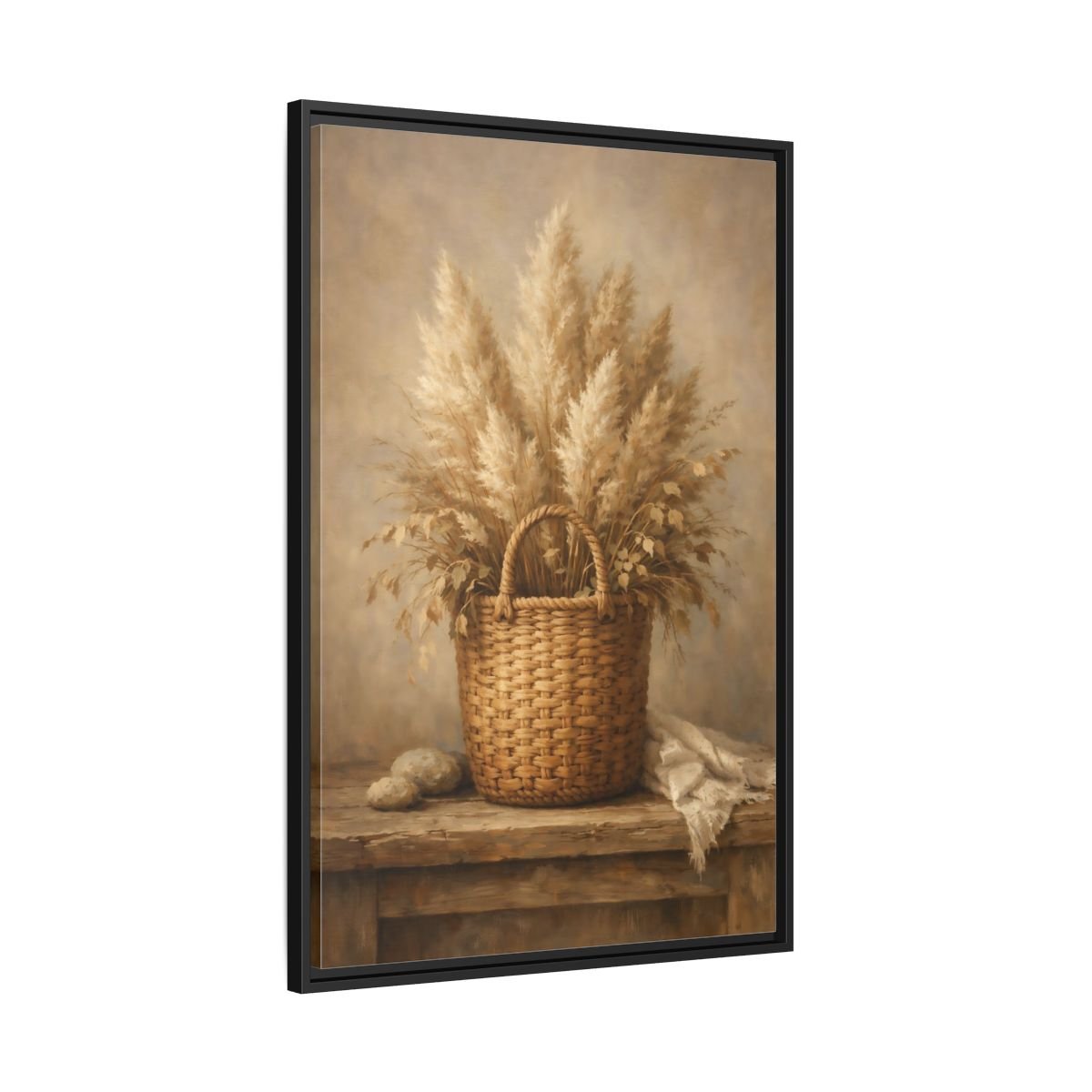 Nature Pampas Grass Still - Framed Canvas Wall Art Print - YesArtYes