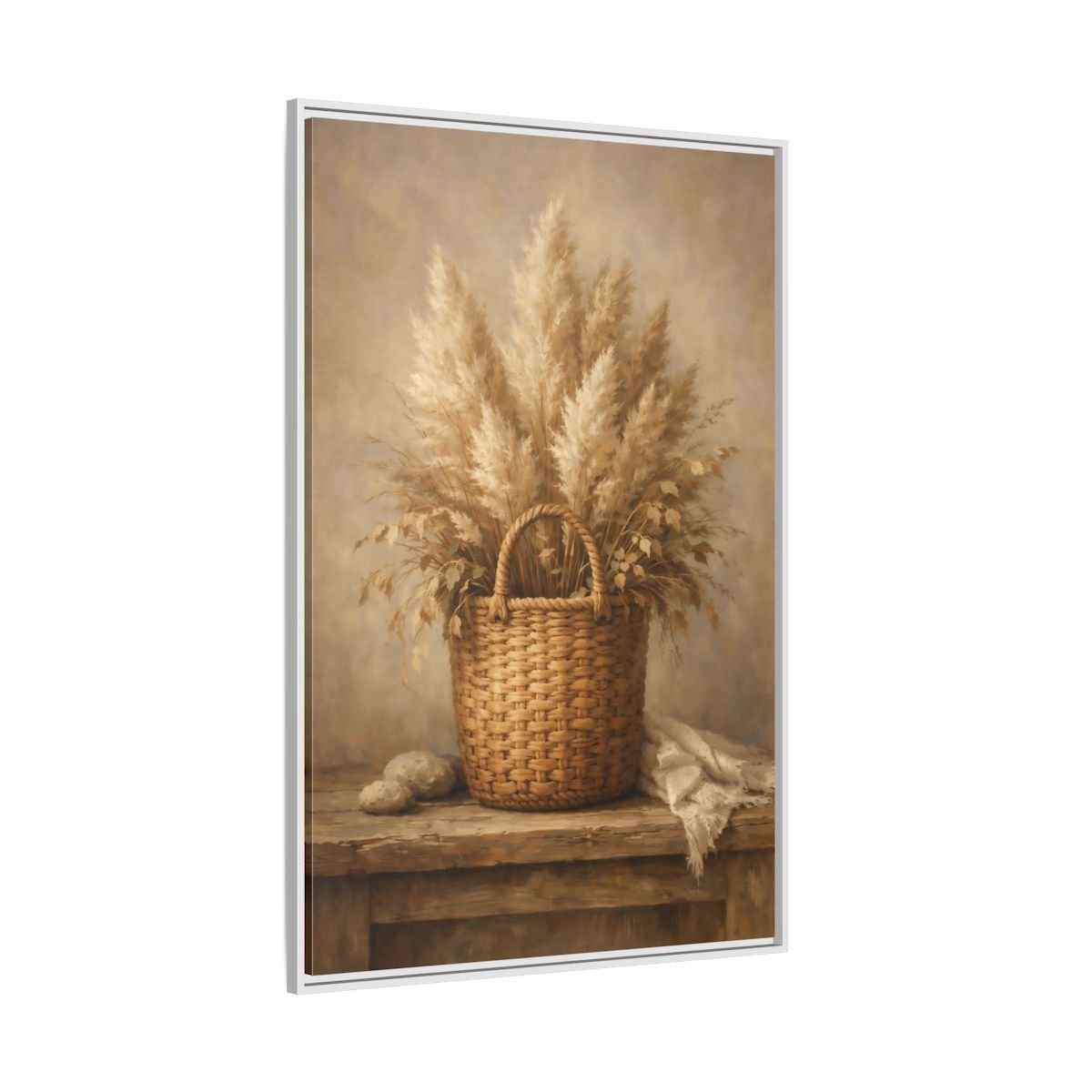 Nature Pampas Grass Still - Framed Canvas Wall Art Print - YesArtYes