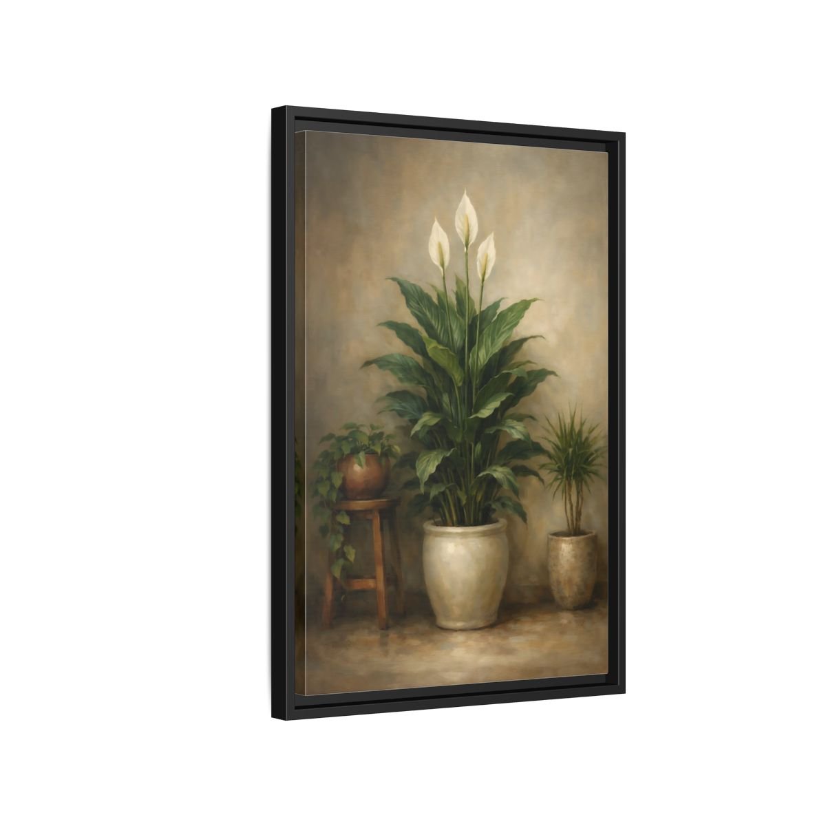 Nature Peace Lily Green - Framed Canvas Wall Art Print - YesArtYes