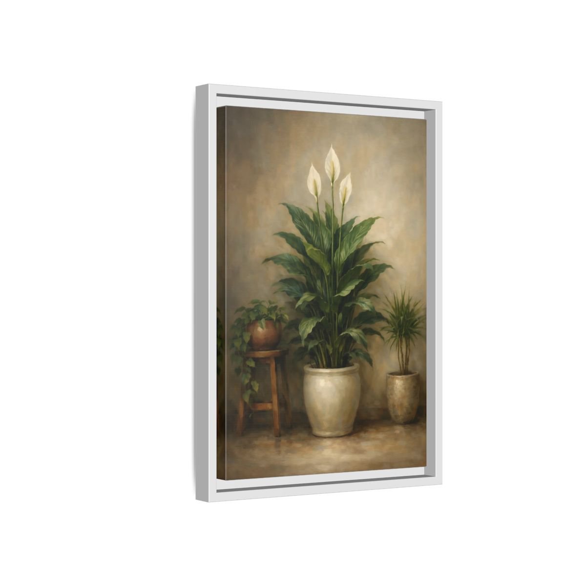 Nature Peace Lily Green - Framed Canvas Wall Art Print - YesArtYes