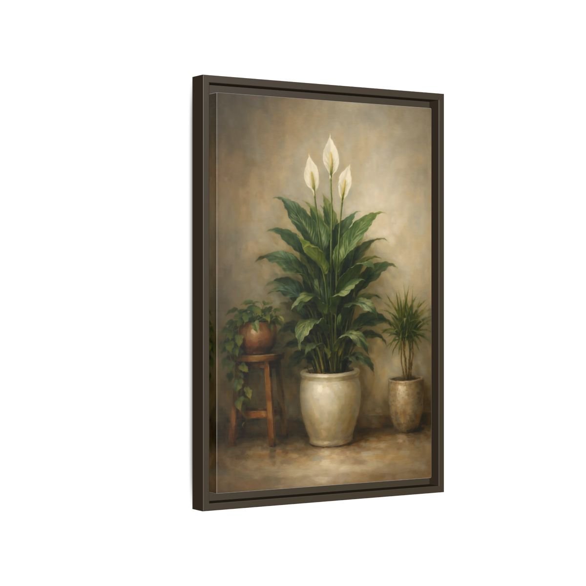 Nature Peace Lily Green - Framed Canvas Wall Art Print - YesArtYes