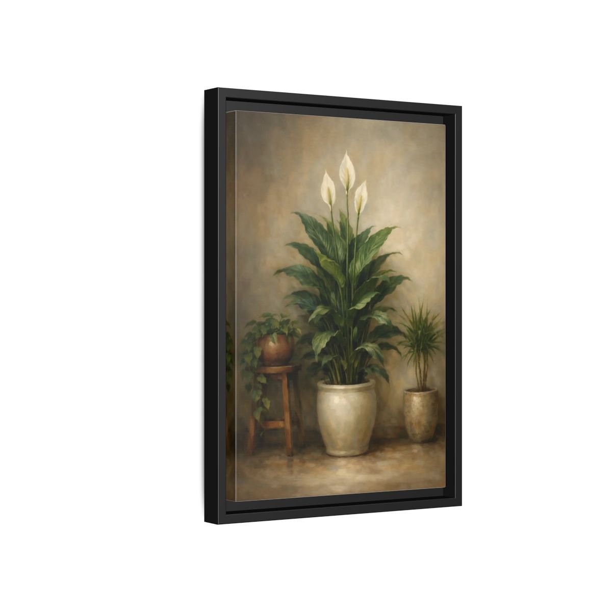 Nature Peace Lily Green - Framed Canvas Wall Art Print - YesArtYes