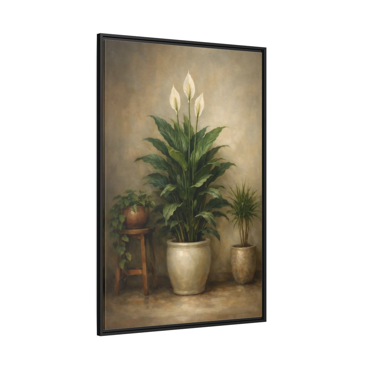 Nature Peace Lily Green - Framed Canvas Wall Art Print - YesArtYes