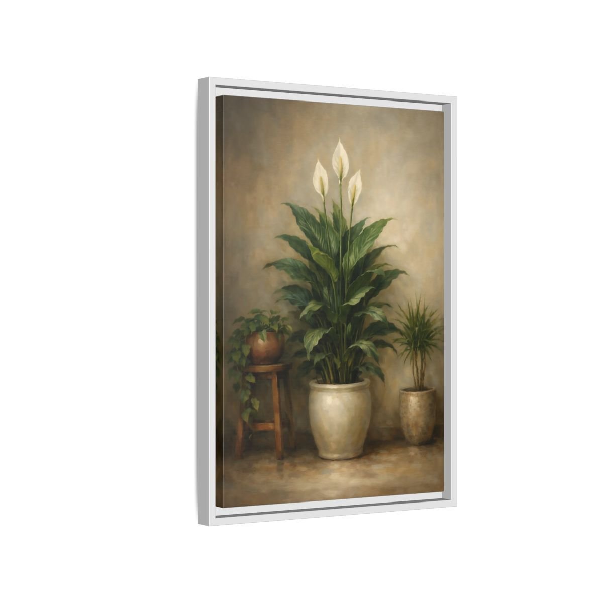 Nature Peace Lily Green - Framed Canvas Wall Art Print - YesArtYes