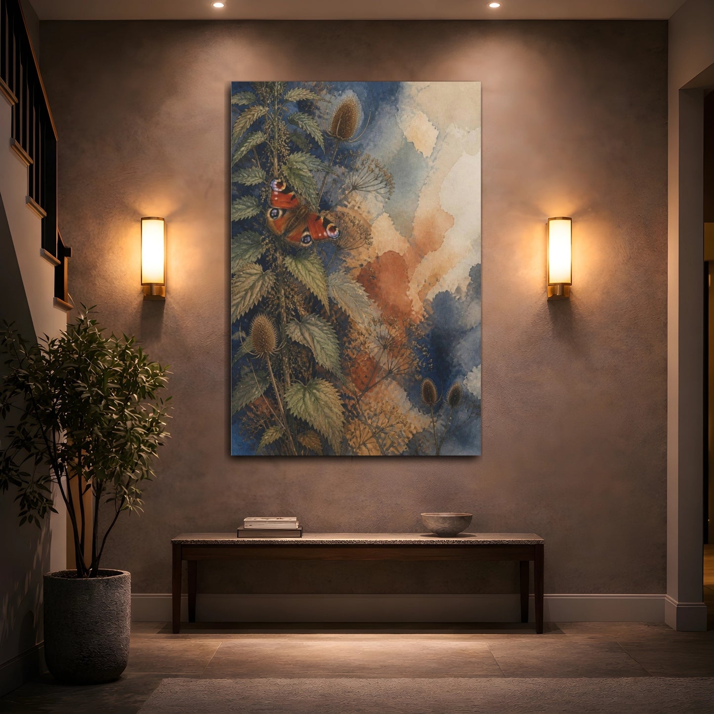 Mockup 2. Nature Peacock Butterfly Study shown as canvas print