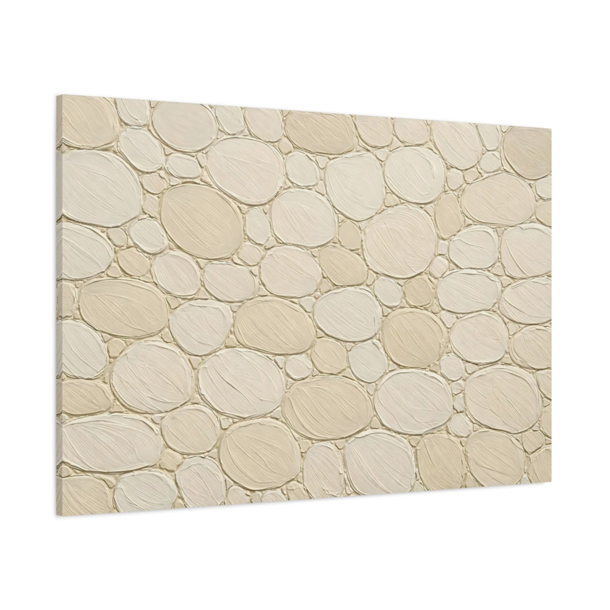 Main Mockup. Nature Pebble Texture Neutral Textured shown as stretched canvas wall art